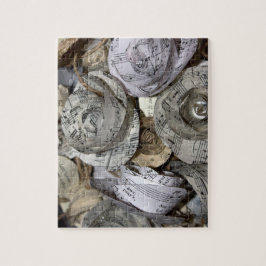 Music Manuskript Paper Rose Jigsaw Puzzle