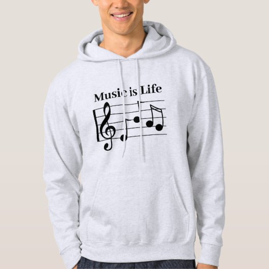 Music Mashup Music is Life Ash color hoodie (Vorderseite)
