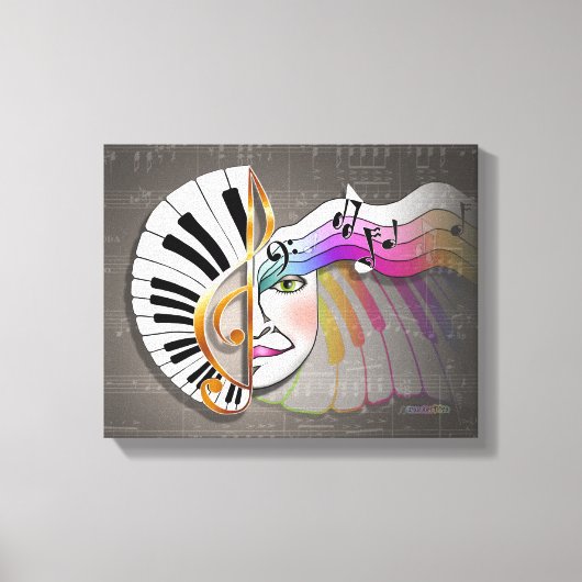 MUSIC MASK Gallery Wrapped Canvas Leinwanddruck (Vorderseite)