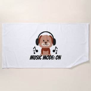 Music Mode ON - Chill Dog Cartoon Vibes Strandtuch