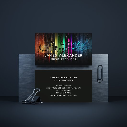 Music Modern Trendy Stylish Music Producer Visitenkarte