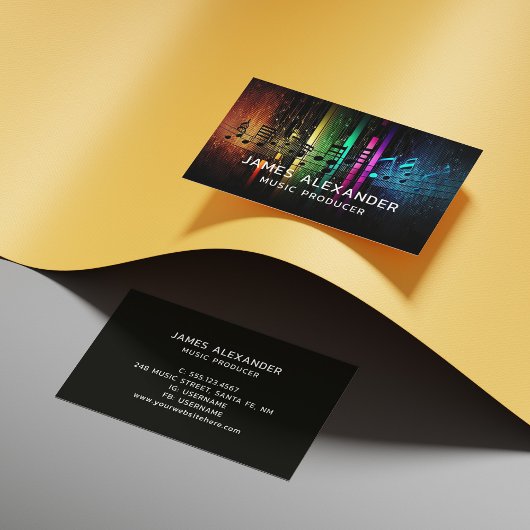 Music Modern Trendy Stylish Music Producer Visitenkarte