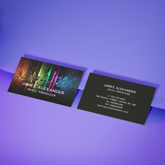 Music Modern Trendy Stylish Music Producer Visitenkarte