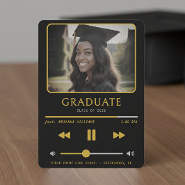 Music MP3 Player Black & Gold Graduation Ankündigung