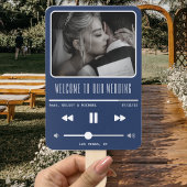 Music MP3 Player Blue Wedding Program Fächer