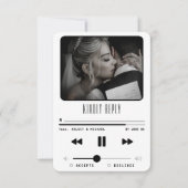 Music MP3 Player Wedding Foto White RSVP Karte (Vorderseite)