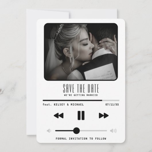 Music MP3 Player Wedding White Save The Date (Vorderseite)