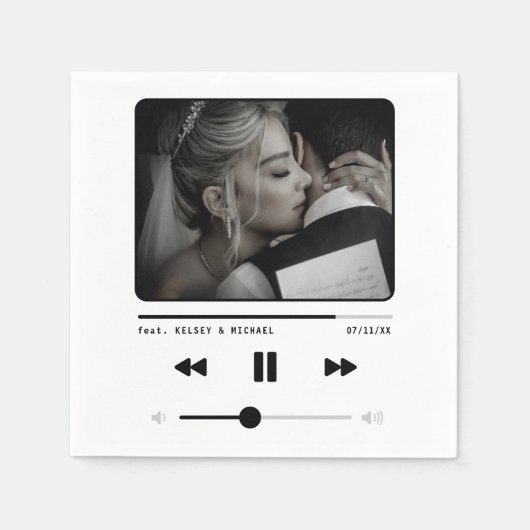 Music MP3 Player Wedding White Serviette (Vorderseite)