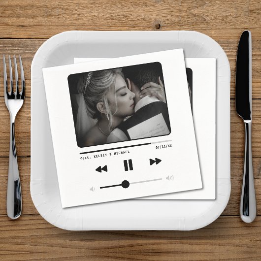 Music MP3 Player Wedding White Serviette