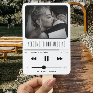 Music MP3 Player White Wedding Program Fächer