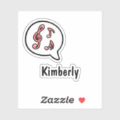 Music Music Notes Speech Bubble Comic Custom Aufkleber (Blatt)