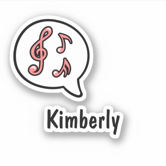Music Music Notes Speech Bubble Comic Custom Aufkleber (Vorderseite)