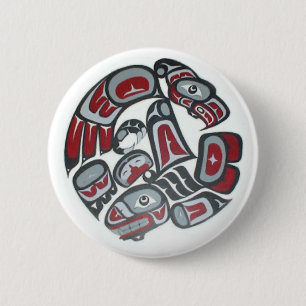 Music Native American Tribal Totem Button