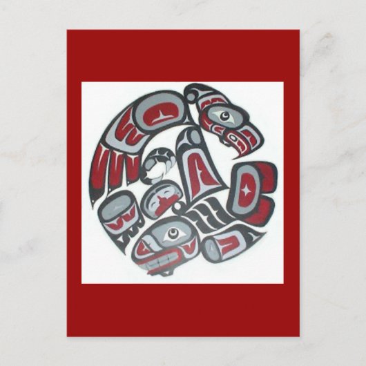 Music Native American Tribal Totem Postkarte (Vorderseite)