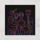 Music Neon Colors Design Quadratische Visitenkarte (Vorderseite)