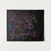 Music Neon Colors Design Wandteppich (Vorderseite (Horizontal))