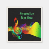 Music Neon Musical Notes Dance Party Personalisier Serviette (Vorderseite)