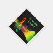 Music Neon Musical Notes Dance Party Personalisier Serviette (Ecke)