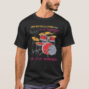 Music Never Underestimate A Girl With Battery T-Shirt