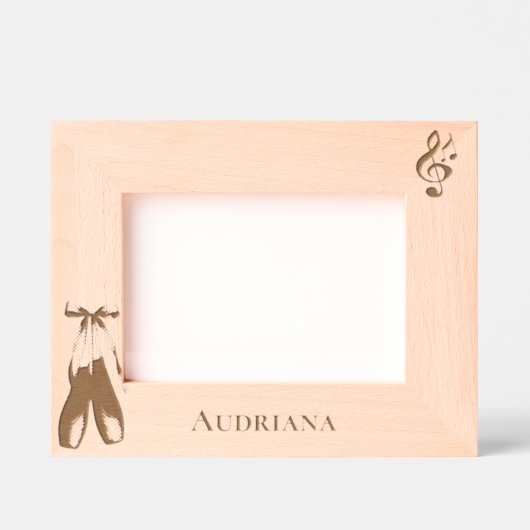 Music Note Ballet Shoes Personalized Geätzte Rahmen (Vorderseite)