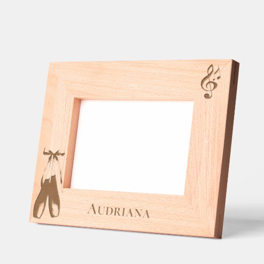 Music Note Ballet Shoes Personalized Geätzte Rahmen (Links)