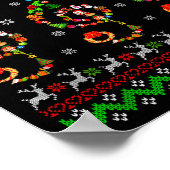 Music Note Christmas Ugly Sweater Musical Teacher Poster (Ecke)