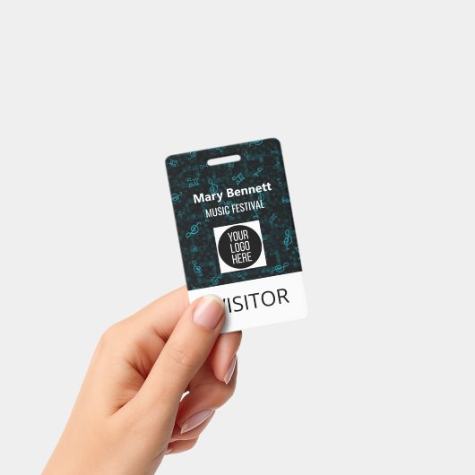 Music Note Pattern Lanyard | Event Badge Holder |  Ausweis (Handheld)