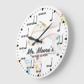 Music Note Personalizable Wall Clock Große Wanduhr (Winkel)