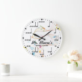 Music Note Personalizable Wall Clock Große Wanduhr (Zuhause)