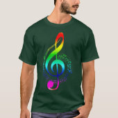 Music Note Rainbow Treble Clef Musical Symbol T-Shirt (Vorderseite)