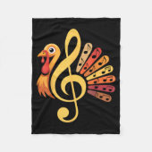 Music Note Symbol Turkey Teacher Fall Thanksgiving Fleecedecke (Vorderseite)