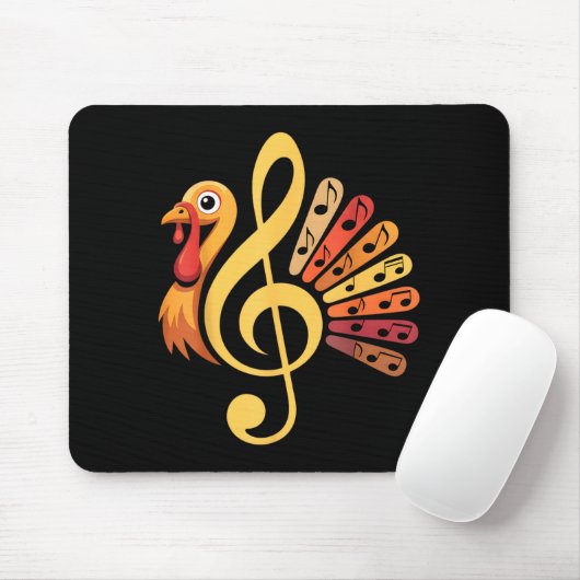 Music Note Symbol Turkey Teacher Fall Thanksgiving Mousepad (Mit Mouse)