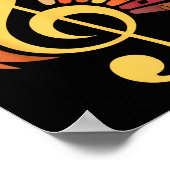 Music Note Symbol Turkey Teacher Fall Thanksgiving Poster (Ecke)