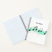Music Notes Abstract Art Notebook - Aqua & Green Notizblock (Innenseite)