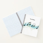 Music Notes Abstract Art Notebook - Blue & Green Notizblock (Innenseite)