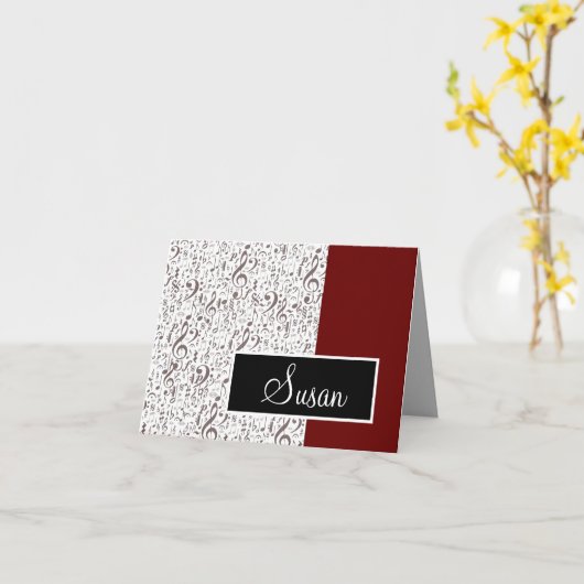 Music Notes Card with Name Karte (Gelbe Blume)