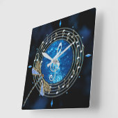 Music Notes Clock Quadratische Wanduhr (Winkel)