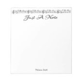 Music Notes Custom Name Notepad Notizblock (Vorderseite)