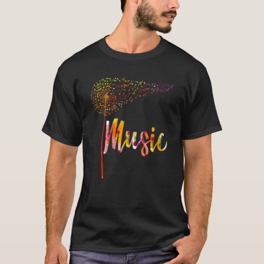 Music Notes Dandelion Flower For Men Women T-Shirt (Vorderseite)