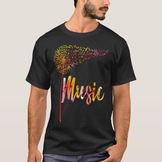 Music Notes Dandelion Flower For Men Women T-Shirt (Vorderseite)