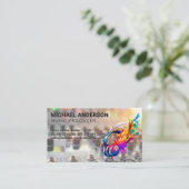 Music Notes Headphones | Sound Board Mixer Visitenkarte (Stehend Vorderseite)