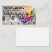 Music Notes Headphones | Sound Board Mixer Visitenkarte (Vorne/Hinten)