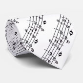 Music Notes In Black And White Krawatte (Gerollt)