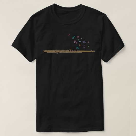 Music Notes Orchestra Gift Treble Clef Flute  T-Shirt (Design vorne)