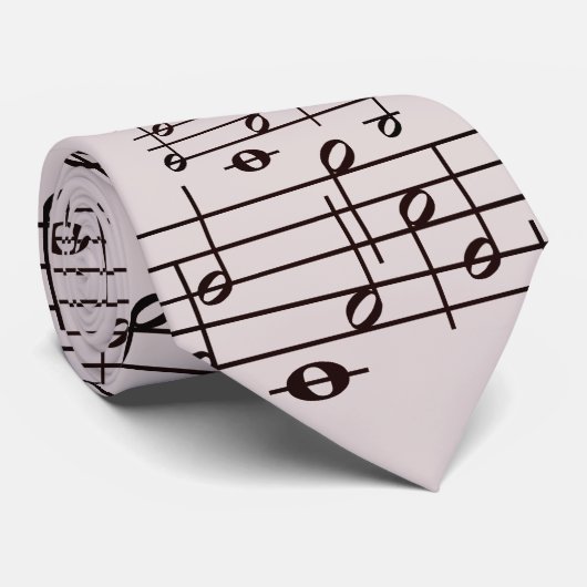 Music Notes Pattern In Beige Krawatte (Gerollt)