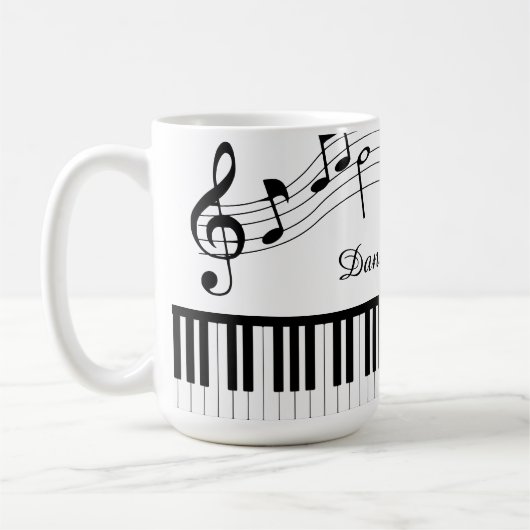 Music Notes Piano Personalized Custom Colors Kaffeetasse (Links)