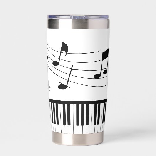 Music Notes Piano Personalized Custom Colors Thermobecher (Rückseite)