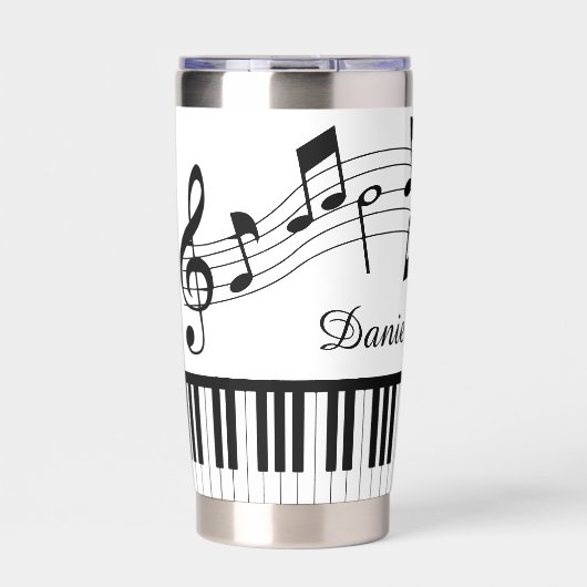 Music Notes Piano Personalized Custom Colors Thermobecher (Vorderseite)