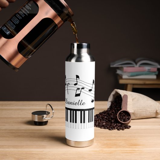 Music Notes Piano Personalized Custom Colors Trinkflasche (Kaffee)