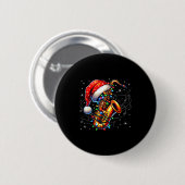 Music Notes Treble Clef Christmas Saxophone Jazz M Button (Vorne & Hinten)